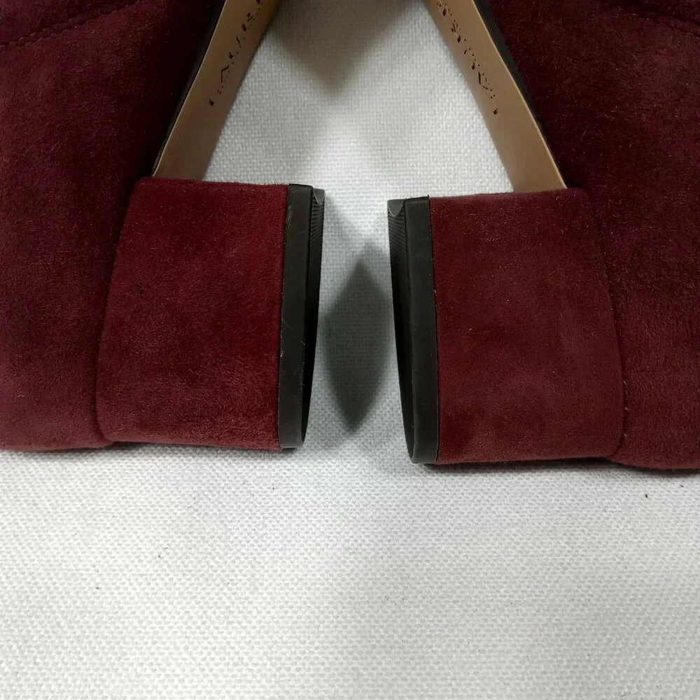 LAUREN RALPH LAUREN Wharton Women's Burgundy Studded Boots Size 9 B